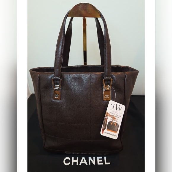 Chanel vintage 2003-2006 Choco Caviar Leather tote/Ltd production/excellent cond - Picture 1 of 17
